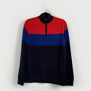 NWT POLO Ralph Lauren XL 18-20 Boys 1/4 Zip Pullover Red Blue Colorblock Shirt